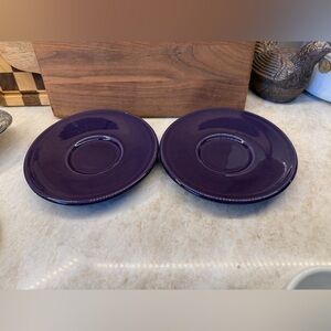 Vintage Homer Laughlin purple saucer plates Set of two